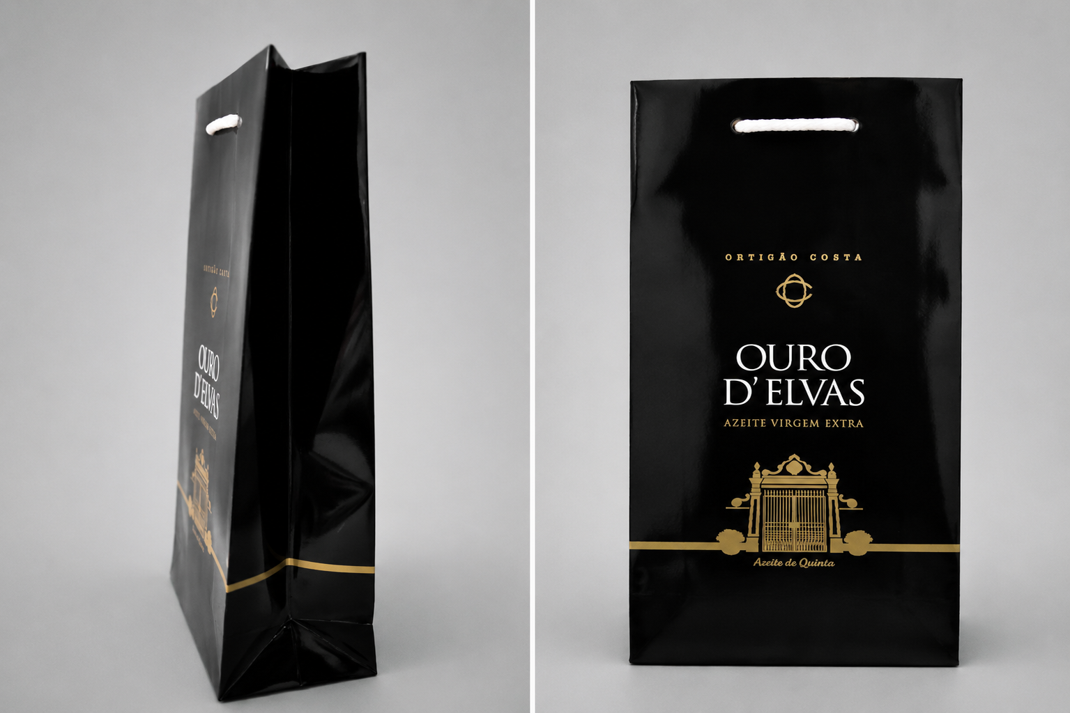 saco premium para garrafa em papel couche com impressão 2 cores com plastico brilho