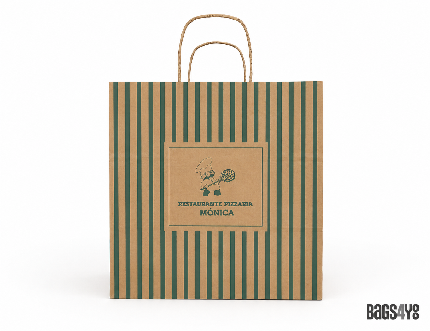 saco papel kraft take away com pega torcida